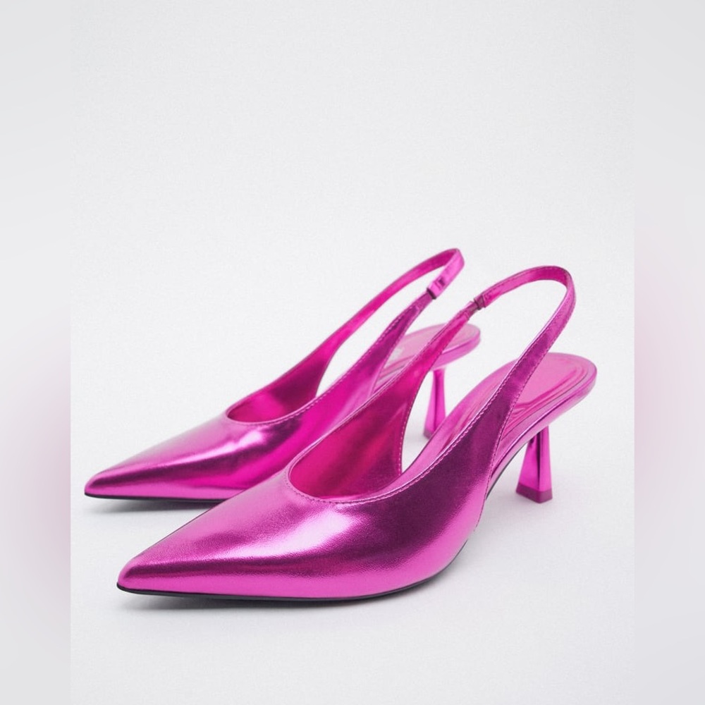 Metallic Slingback Heels